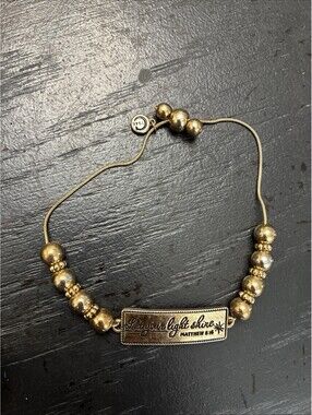 Cato C1946 Let Your Light Shine Matthew 5:16 Gold Tone Christian Bracelet
